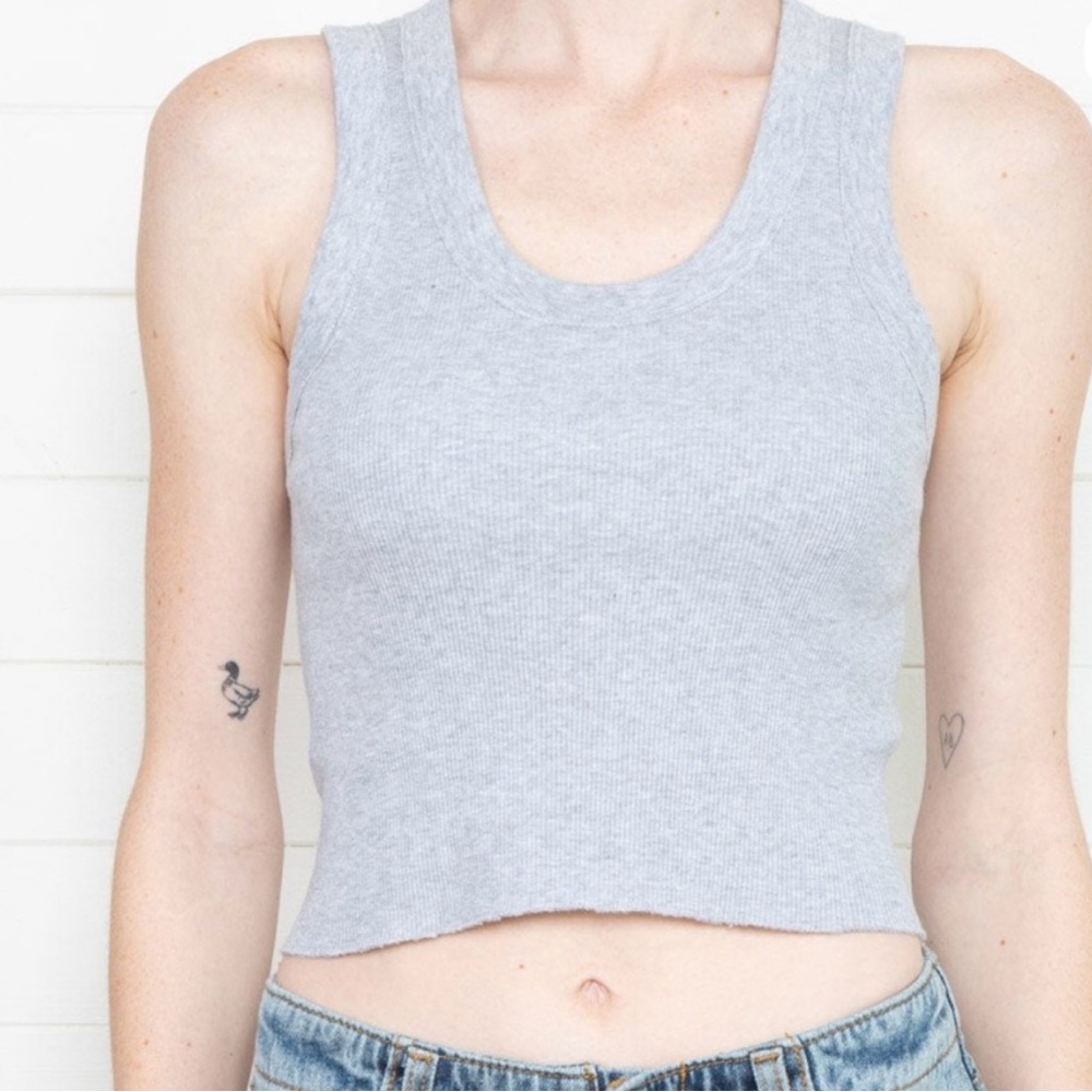 Brandy Melville Light Gray Cropped Tank